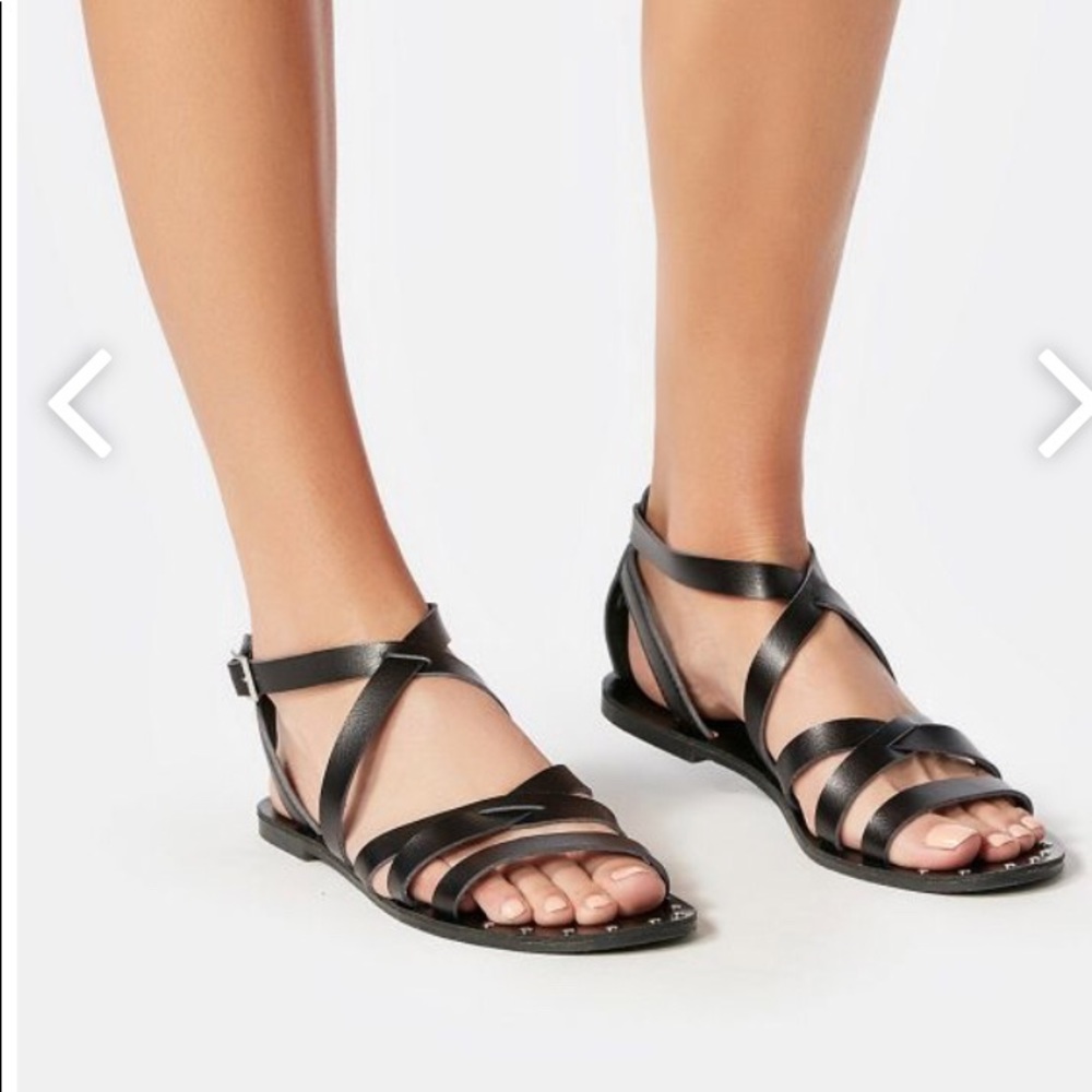 Justfab Carine Strappy Sandals Black